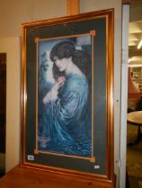 A framed and glazed print featuring a lady. COLLECT ONLY.