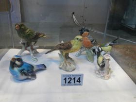 Five Goebel bird figures.