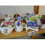 Fifteen assorted porcelain flower baskets. COLLECT ONLY.