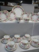 A 21 piece 1969 Royal Worcester Royal Garden pattern tea set, COLLECT ONLY.