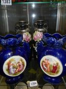A pair of Grimwades vases and another pair of vases, COLLECT ONLY.