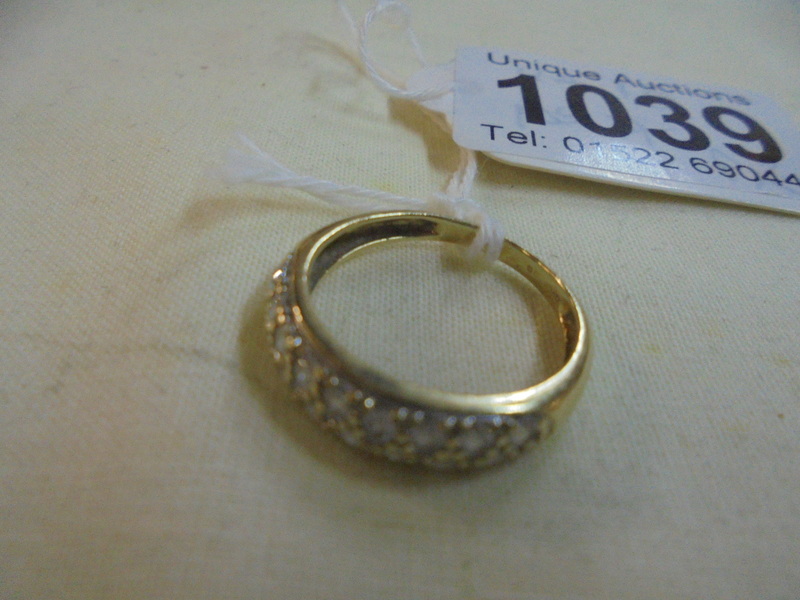 A yellow gold multi stone ring, size L, 2.1 grams. - Image 2 of 2