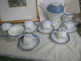 A fifteen piece Aynsley 'Kenmore' pattern coffee set. COLLECT ONLY.