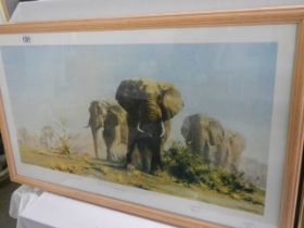 A framed and glazed signed David Shepherd print entitled 'The Ivory Is Theirs' COLLECT ONLY.