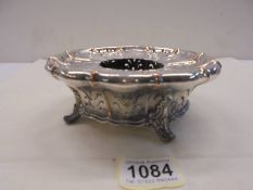 A silver plate on copper 19th century pot pourri dish.