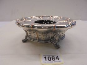 A silver plate on copper 19th century pot pourri dish.