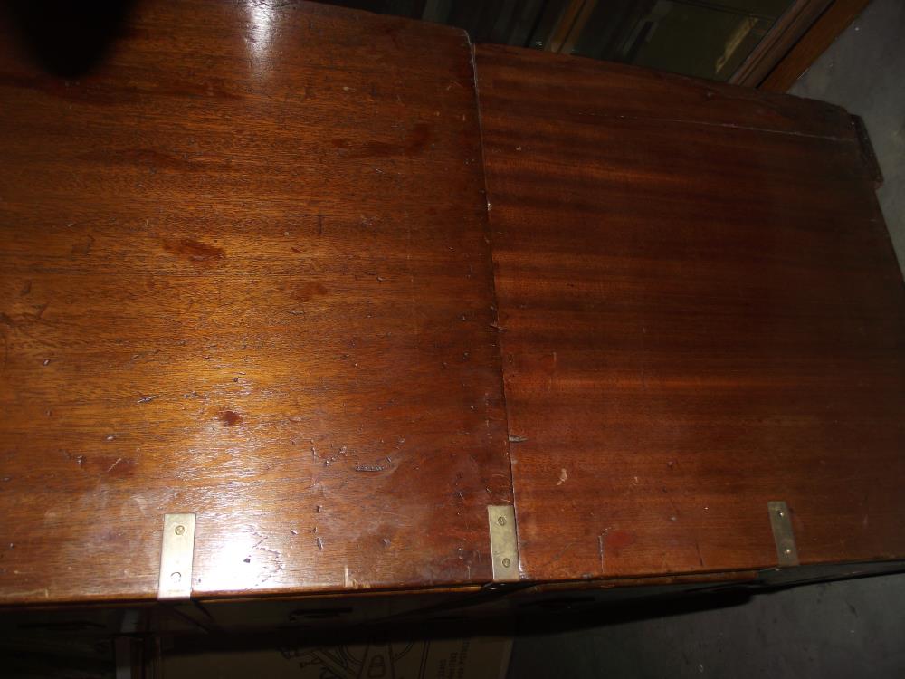 A Victorian mahogany ships chest of drawers with brass corners COLLECT ONLY - Image 3 of 4