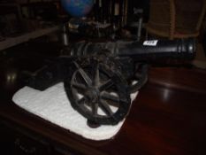 A large cast iron cannon, barrel length 50cm COLLECT ONLY