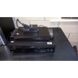 A JVC video cassette machine & a Sony DVD player