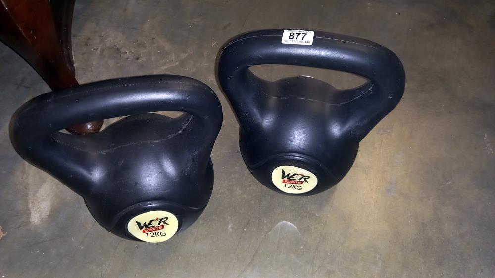 2 Wer sports 12KG kettle weights COLLECT ONLY.