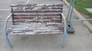 A metal frame garden bench with wooden slats COLLECT ONLY