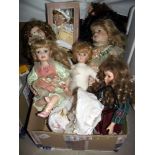 A box of 7 collectors Dolls including fairy etc. COLLECT ONLY