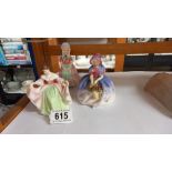 A Royal Doulton Monica HN1467, Sara HN3219, Tootles HN1680 figures, all 1sts