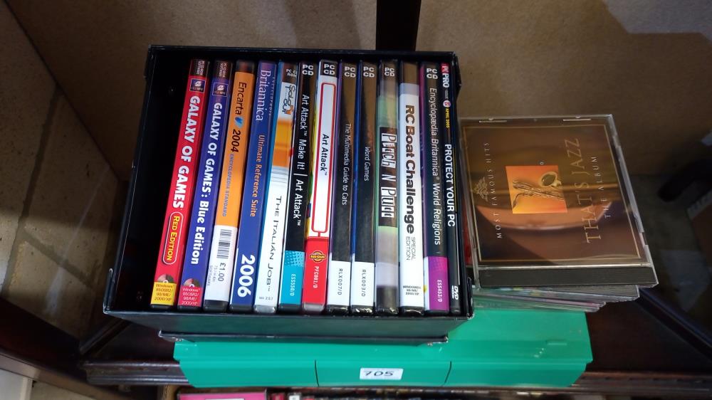 A box of music cassette tapes, box of PC cd games, quantity of cd's etc - Image 2 of 5