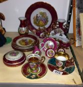 A mixed lot of continental porcelain including Limoges