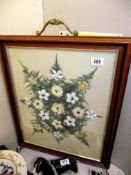 A fire screen depicting dried flowers COLLECT ONLY