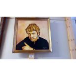 A painting of George Michael in frame COLLECT ONLY