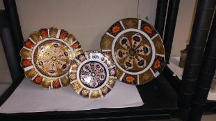 3 unmarked Crown Derby plates