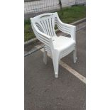 4 white plastic garden chairs COLLECT ONLY