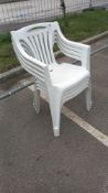 4 white plastic garden chairs COLLECT ONLY