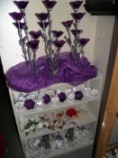 A quantity of wedding ornaments etc including tea light holders - COLLECT ONLY