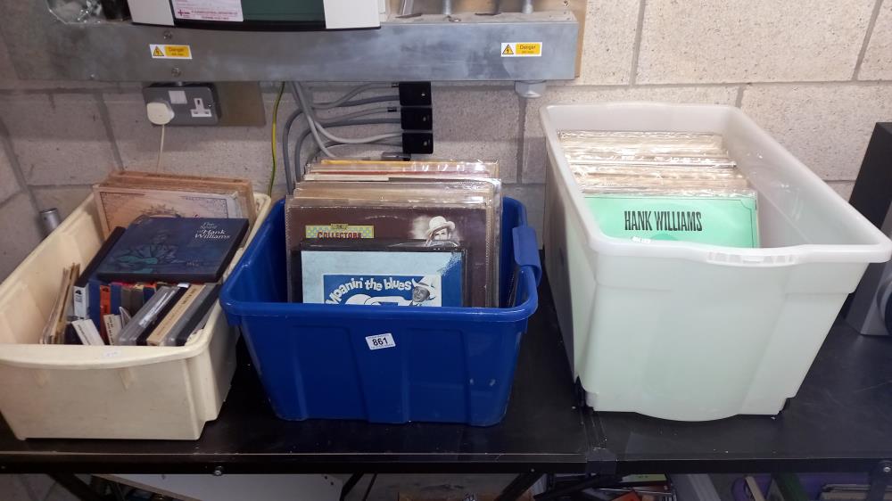 A quantity of Hank Williams reel to reel tapes & LP's COLLECT ONLY