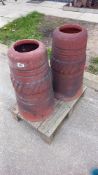 2 terracotta Aztec style chimney planters COLLECT ONLY