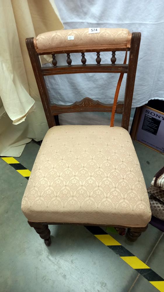 An Edwardian nursing chair. COLLECT ONLY.