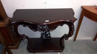 A carved mahogany hall/wall table 91cm x 43cm x height 73cm COLLECT ONLY