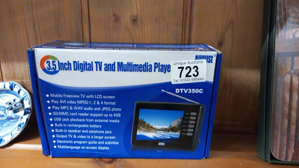 A boxed 3.5" digital tv and multimedia player