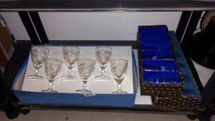 A boxed set of 6 wine glasses, plus 2 more boxes containing 4 glasses in each