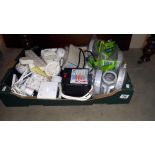 A box of electrical items including light switches etc.