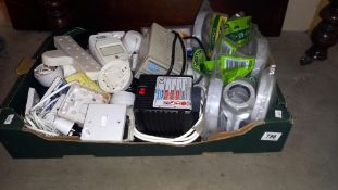 A box of electrical items including light switches etc.
