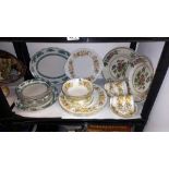 A Booths dragon part dinner set and a Colclough floral dinner ware set