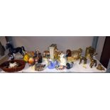 A mixed lot including figure of a horse, pr of bookends (1a/f) etc