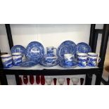 A good lot of blue and white Spode and Copeland Spode crockery