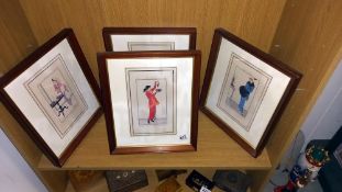 4 framed and glazed Parisian costume prints by Kary H Lasch