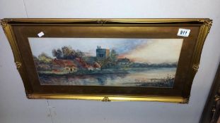 A 19c scenic watercolour on board signed Annie Gibbon COLLECT ONLY