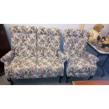 A 2 seat Cottage settee with chair COLLECT ONLY