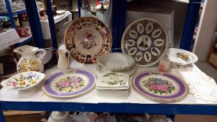 A good lot of ceramics including Royal Albert, Wedgwood, Mason, square lidded dish depicting fish
