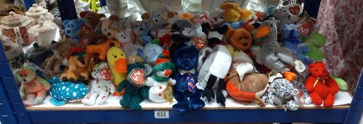 A large lot of TY beanie babies