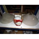 2 large glass lamp shades and a boxed opal glass sphere bathroom light COLLECT ONLY