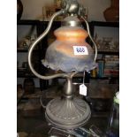A modern table lamp, needs re-wiring