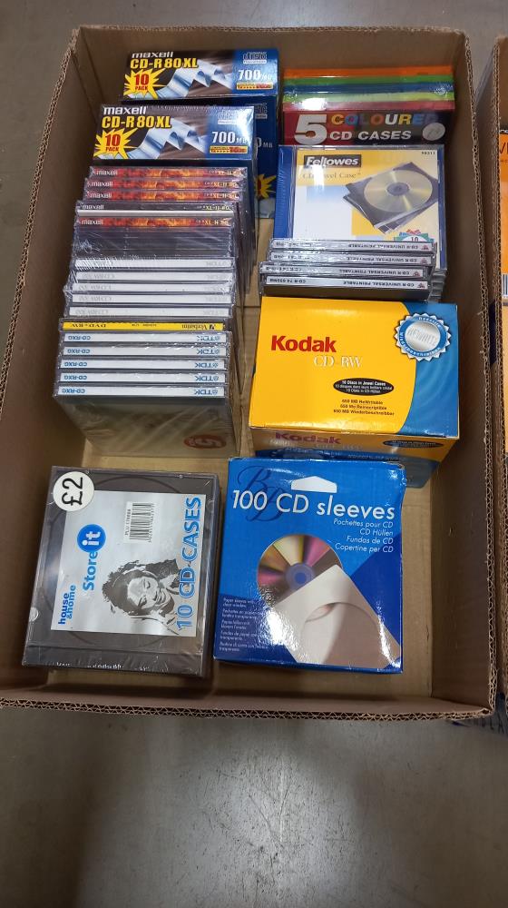 2 boxes of cd cases cd-r etc all new/unused - Image 3 of 3