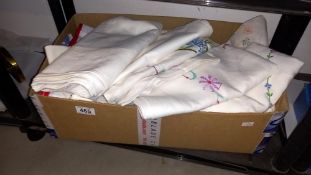 A quantity of linens and tablecloths