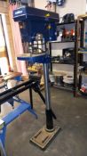 A Mastercraft 15" drill press pedestal drill, missing arms, height handle & chuck key, COLLECT ONLY