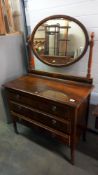 An Edwardian mirror back dressing table COLLECT ONLY