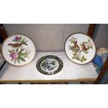 A pair of Spode garden birds collectors plates and a Royal Doulton example