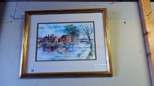 A framed & glazed signed watercolour