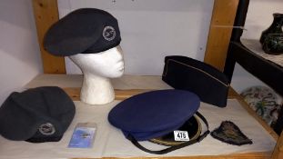 2 air training corps berets and 2 other caps etc